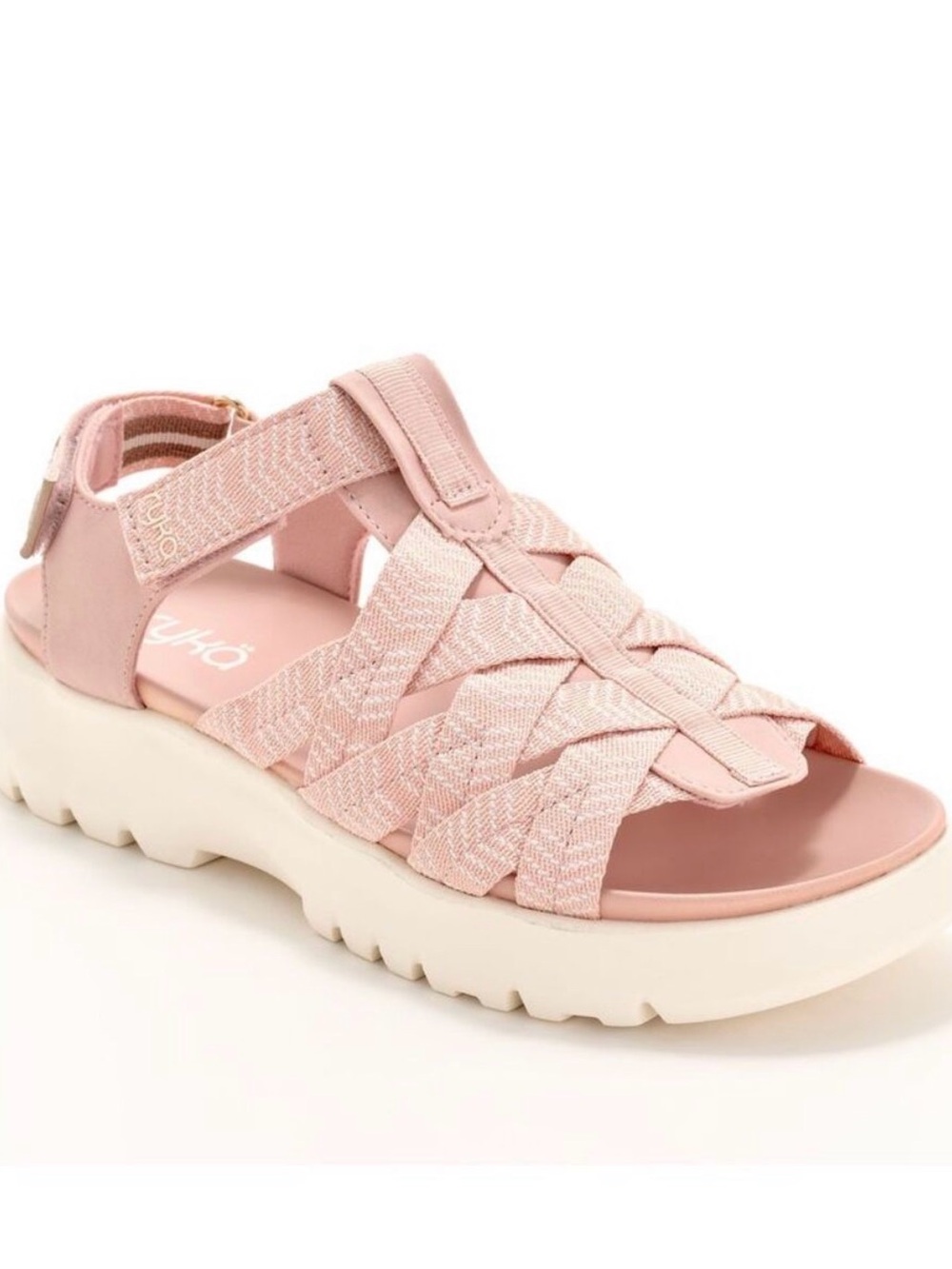 Ryka Pink Woven Platform Sandals